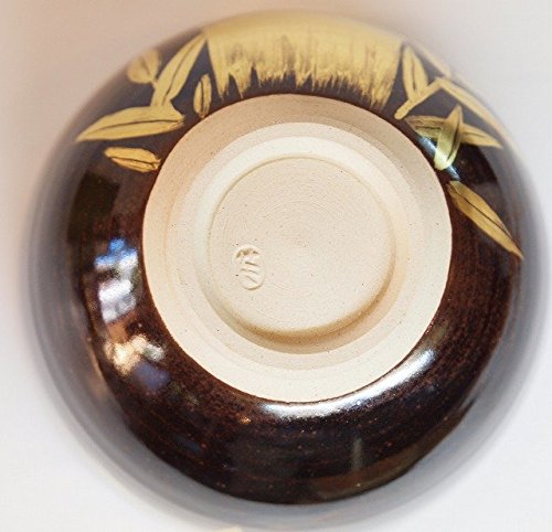 抹茶茶碗  膳所焼  岩崎新定 茶器/茶道具 抹茶茶碗】 膳所焼き 竹 岩崎新定作 陽炎園 堀之内
